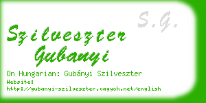 szilveszter gubanyi business card